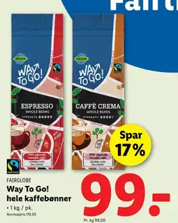 Lidl Way To Go! hele kaffebønner tilbud