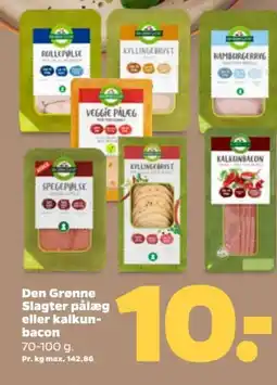 Netto Den Grønne Slagter pålæg eller kalkun- bacon. tilbud