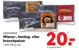 Lidl Wiener-, hotdog- eller brunchpølser tilbud