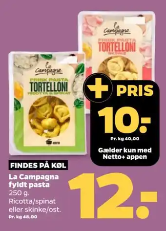 Netto La Campagna fyldt pasta. tilbud