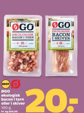 Netto Øgo økologisk bacon i tern tilbud