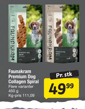 Fakta Tyskland Faunakram Premium Dog Collagen Spiral tilbud