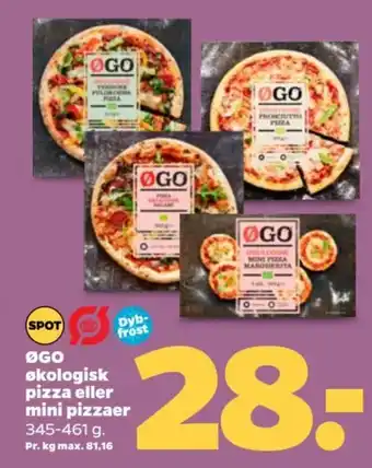 Netto ØGO økologisk pizza eller mini pizzaer tilbud