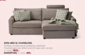 Daells Bolighus SOFA MED XL CHAISELONG tilbud