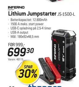 Thansen Lithium Jumpstarter tilbud