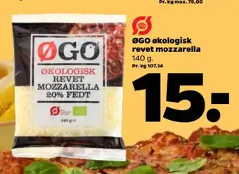 Netto Økologisk revet mozzarella tilbud