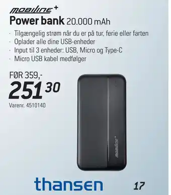 Thansen Power bank tilbud