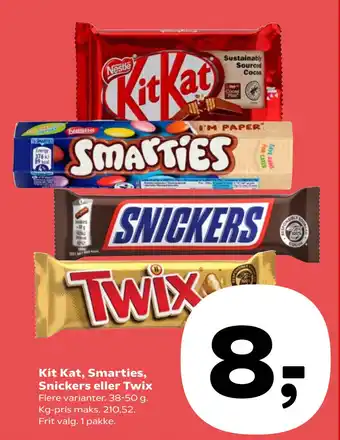 Kvickly Kit Kat, Smarties, Snickers eller Twix tilbud