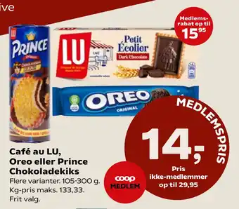 Kvickly Café au LU, Oreo eller Prince Chokoladekiks tilbud