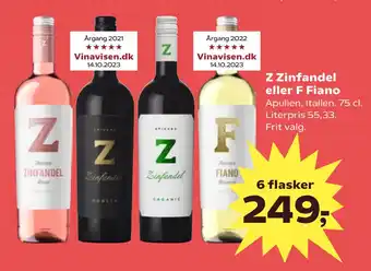 Kvickly Z Zinfandel eller F Fiano tilbud