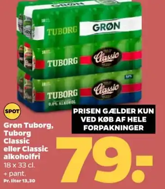 Netto Grøn Tuborg, Tuborg Classic eller Classic alkoholfri tilbud