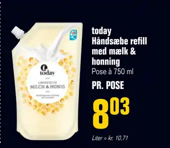 Otto Duborg today Håndsæbe refill med mælk & honning tilbud