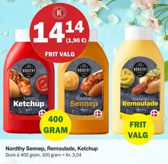 Købmandsgården Nordthy Sennep, Remoulade, Ketchup tilbud