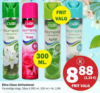 Købmandsgården Elina Clean Airfreshener tilbud