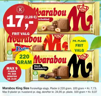 Købmandsgården Marabou King Size tilbud