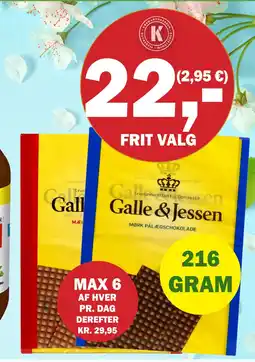 Købmandsgården Galle & Jessen pålægchokolade tilbud