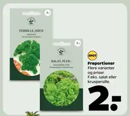 Netto Frøportioner Flere varianter og priser. tilbud