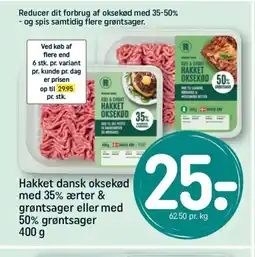 REMA 1000 Hakket dansk oksekød med 35% ærter & grøntsager eller med tilbud