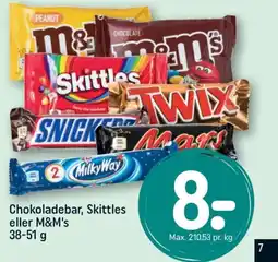 REMA 1000 Chokoladebar, Skittles eller M&M's tilbud