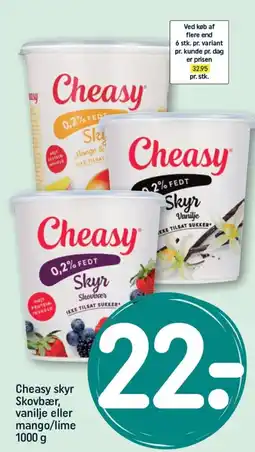 REMA 1000 Cheasy skyr Skovbær, vanilje eller mango/lime tilbud