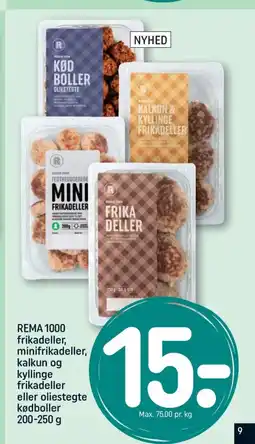 REMA 1000 REMA 1000 frikadeller, minifrikadeller, kalkun og tilbud