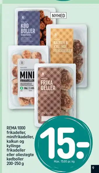 REMA 1000 REMA 1000 frikadeller, minifrikadeller, kalkun og tilbud