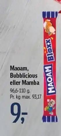 Føtex Maoam bobblicious eller Mamba tilbud