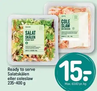 REMA 1000 Ready to serve salatskålen eller coleslaw 235-400 g tilbud