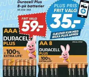 Bilka Duracell Plus 8-pk batterier tilbud