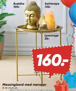 Bilka Messingbord men mønster, Buddha, Saltlampe eller Lysestage tilbud