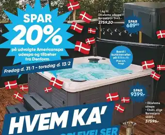 Bilka SPAR 20% på udvalgte Americanspa udespa og tilbehør fra Denform tilbud