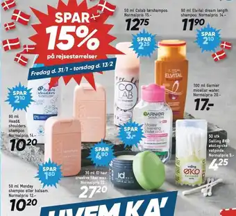 Bilka SPAR 15% på rejsestørrelser tilbud