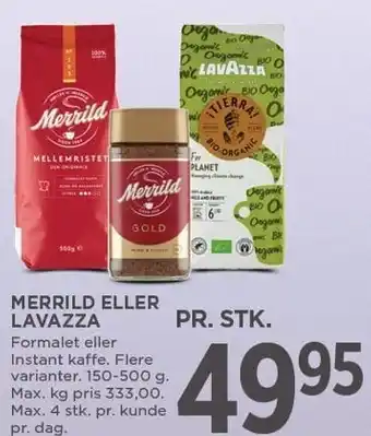 MENY MERRILD ELLER LAVAZZA tilbud