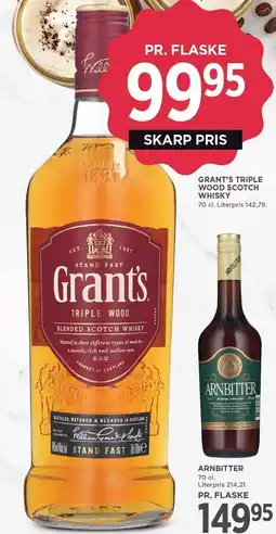 MENY GRANT'S TRIPLE WOOD SCOTCH WHISKY tilbud