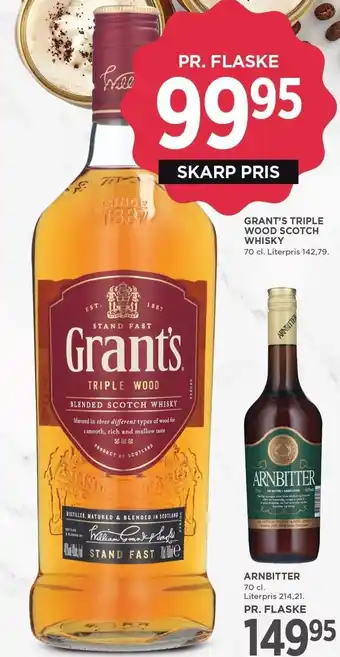 MENY GRANT'S TRIPLE WOOD SCOTCH WHISKY tilbud