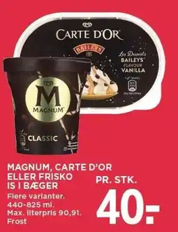 MENY MAGNUM, CARTE D'OR ELLER FRISKO IS I BÆGER tilbud