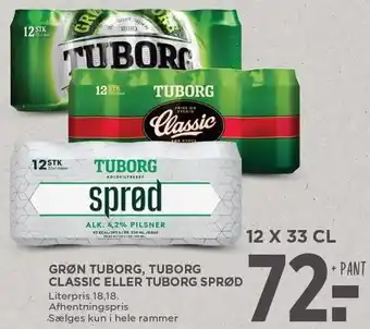 MENY GRØN TUBORG, TUBORG CLASSIC ELLER TUBORG SPRØD tilbud