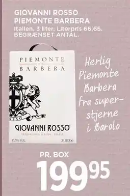 MENY GIOVANNI ROSSO PIEMONTE BARBERA tilbud