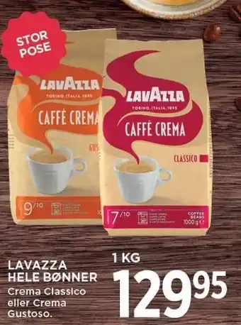 MENY LAVAZZA HELE BØNNER tilbud