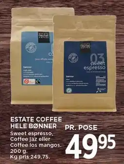 MENY ESTATE COFFEE HELE BØNNER tilbud