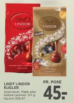 MENY LINDT LINDOR KUGLER tilbud