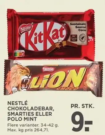 MENY NESTLÉ CHOKOLADEBAR, SMARTIES ELLER POLO MINT tilbud