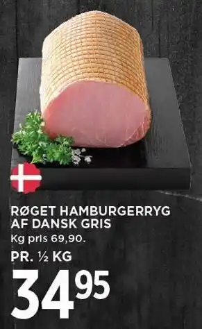 MENY RØGET HAMBURGERRYG AF DANSK GRIS tilbud