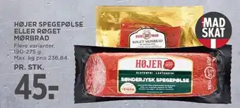 MENY HØJER SPEGEPØLSE ELLER RØGET MØRBRAD tilbud