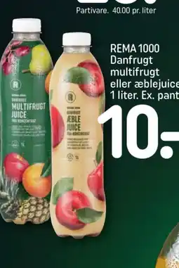 REMA 1000 REMA 1000 Danfrugt multifrugt eller æblejuice 1 liter. Ex. pant tilbud