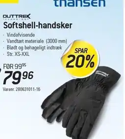 Thansen Softshell-handsker tilbud