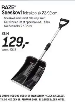 Thansen Sneskovl Teleskopisk 72-92 cm tilbud