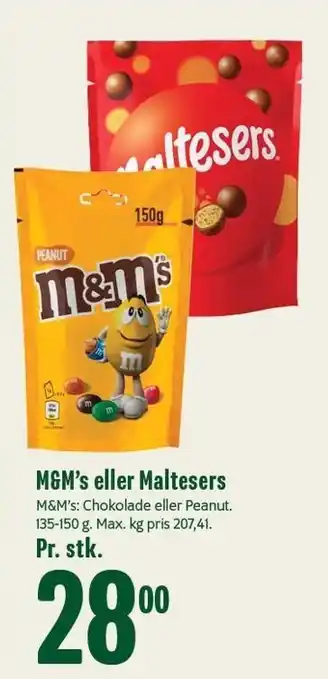 Min Købmand M&M's eller Maltesers tilbud