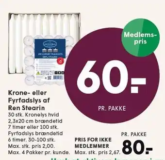 SPAR Krone- eller Fyrfadslys af Ren Stearin tilbud