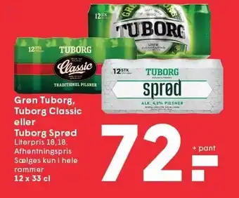 SPAR Grøn Tuborg, Tuborg Classic eller Tuborg Sprød tilbud